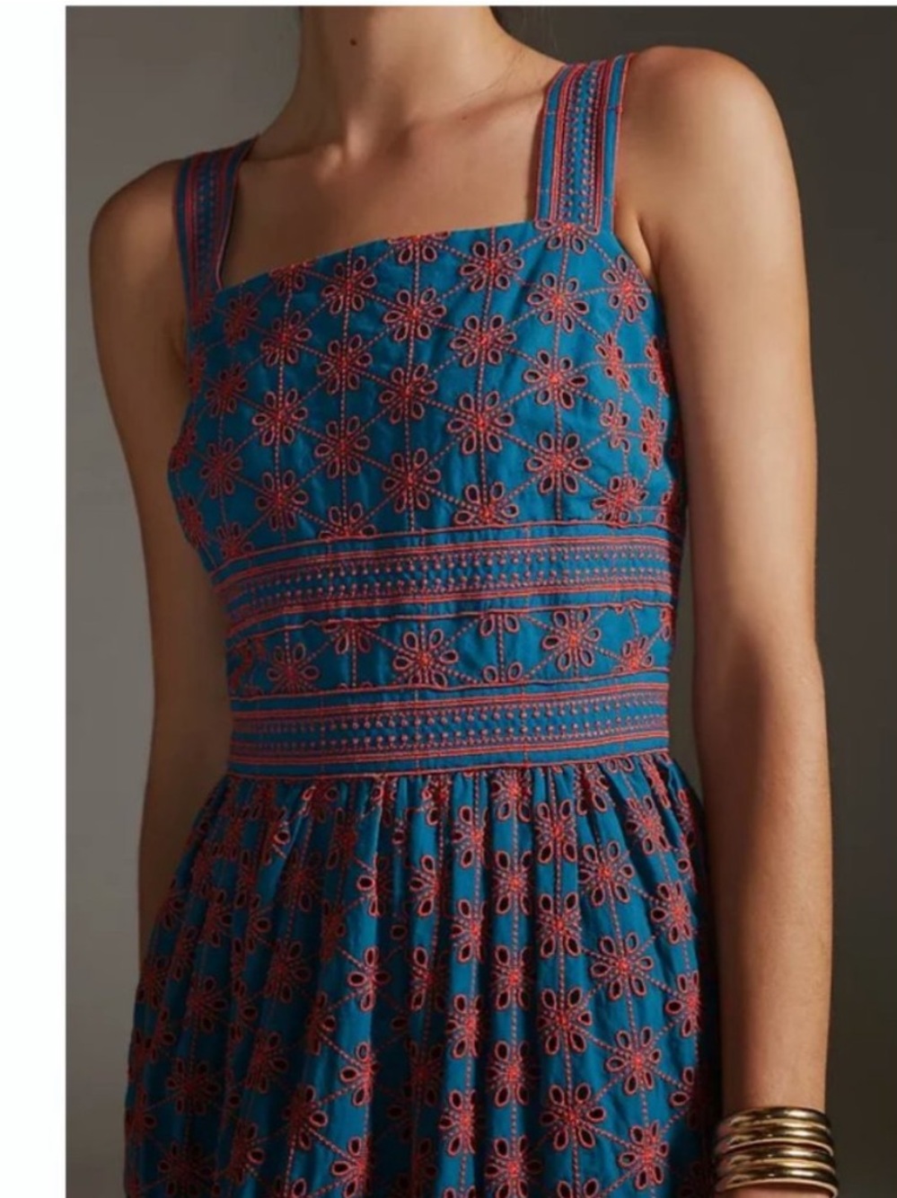 SHOSHANNA Amaya Tiered Eyelet Midi Dress - Picture 8 of 15